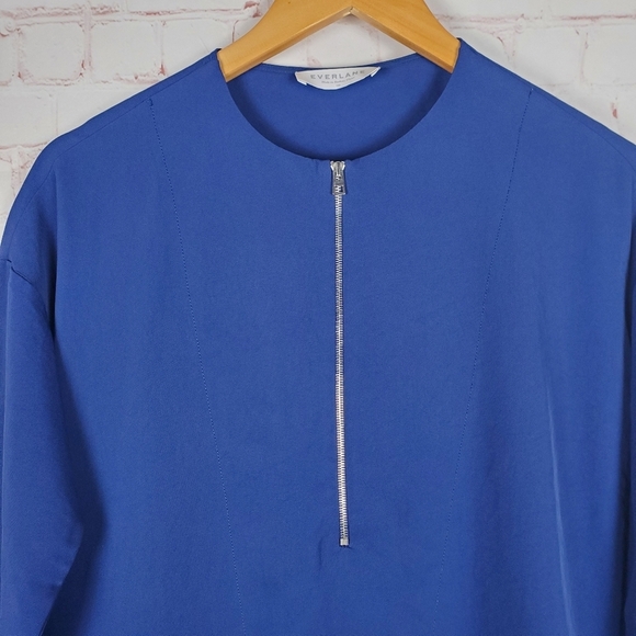 Everlane Japanese GoWeave Front Zip Dress Size 00 Blue Relaxed Fit - Picture 5 of 15